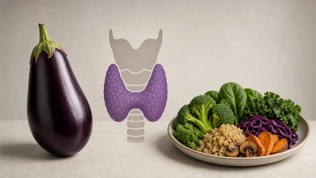 Eggplant and thyroid nutrition concept